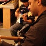 father and son, bass & guitar