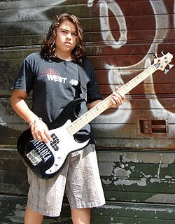 teenage bass player